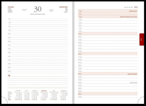 Kalendarz A4 Aluminium STANDARD dzienny p.biały 237 A4DB granatowy Wokół Nas