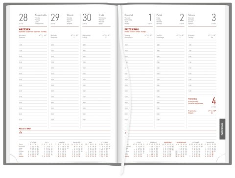Kalendarz A4 Aluminium STANDARD tygodniowy p.biały 237 A4TB granatowy Wokół Nas