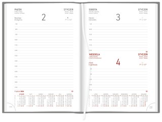 Kalendarz A5 Aluminium STANDARD dzienny p.biały 237 A5DB czarny Wokół Nas