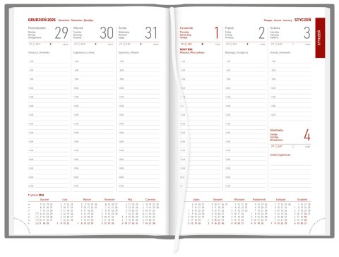 Kalendarz A5 Aluminium STANDARD tygodniowy p.biały 237 A5TB srebrny Wokół Nas
