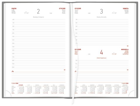 Kalendarz B5 Aluminium STANDARD dzienny p.biały 237 B5DB czarny Wokół Nas