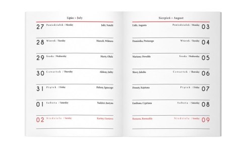 Kalendarz książkowy 2026 A7 One Color INTERDRUK