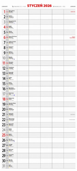 Kalendarz ścienny rodzinny TERMINARZ KPD-6 AVANTI