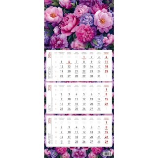 Kalendarz trójdzielny ekonomiczny KWIATY 2026 KS045B Wokół Nas