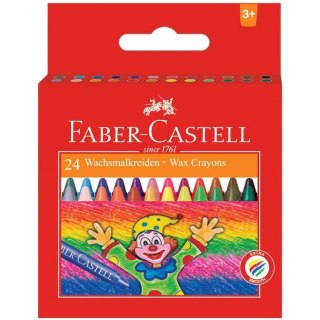 Kredki woskowe 24 kolory KLOWN opakowanie kartonowe FC 120057 FABER-CASTELL