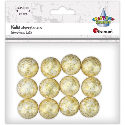 Kulki styropianowe 25mm (12 sztuk) złote 623438 TITANUM