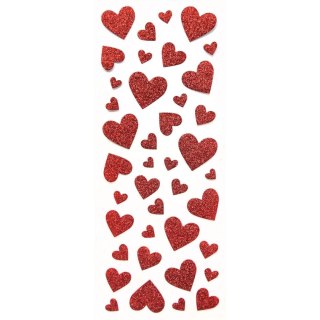 Naklejki błyszczące SERDUSZKA czerwone 254055 Galeria Papieru