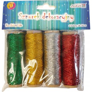 Sznurek dekoracyjny metalizowany 1,5mm x 10m (4 kolory) SZ-2929 ALIGA