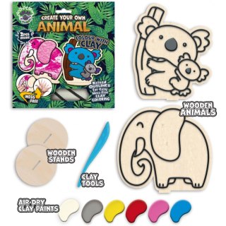 Zestaw do kolorowania plasteliną na drewnie ZWIERZĘTA 0465-0073-04 Panta Plast