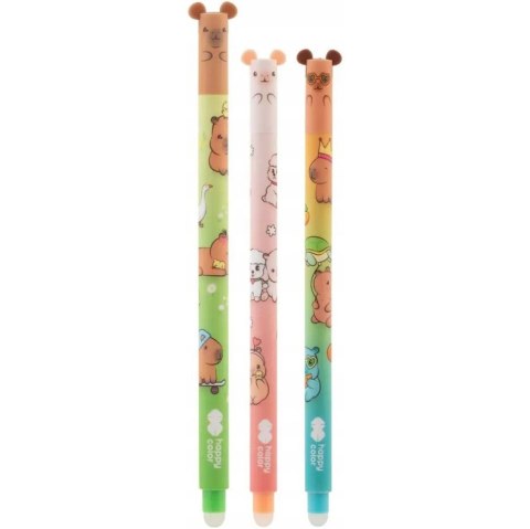Długopis wymazywalny Kapibara 0,5mm niebieski Happy Color HA 4120 01KF-3