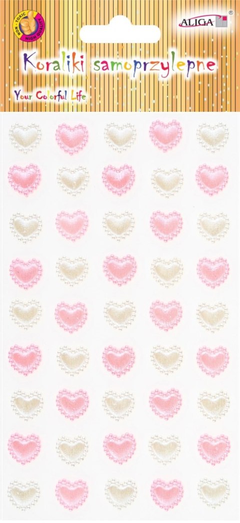 Dżety kryształki samoprzylepne mix serca 7,5x12,5cm JET-3187 ALIGA