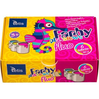 Farby plakatowe fluo 20ml. 6 kolorów KF002-A TETIS