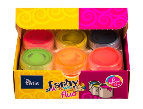 Farby plakatowe fluo 20ml. 6 kolorów KF002-A TETIS