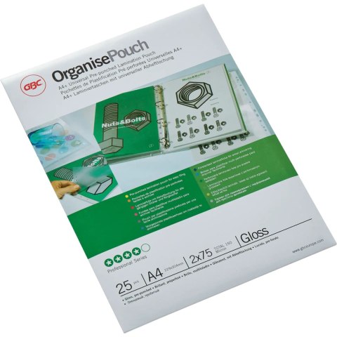 Folia do laminacji z perforacją GBC Organise A4 75 mic. 3747515