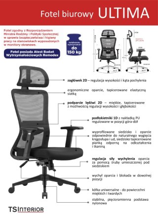 Fotel biurowy obrotowy ergonomiczny ULTIMA TS INTERIOR