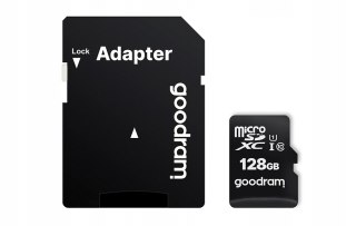 Karta pamięci MicroSD 128GB GOODRAM MicroSDXC Class10 UHS I + adapter M1AA-1280R12