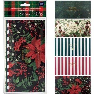 Koperty podarunkowe 22x11cm 5szt. CHRISTMAS INTERDRUK