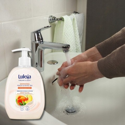 Mydło w płynie z dozownikiem LUKSJA 500ml. BRZOSKWINIA