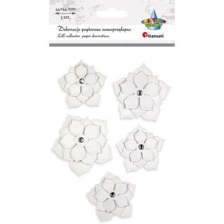Naklejki papierowe kwiaty 44x44mm 5szt. 507976 TITANUM