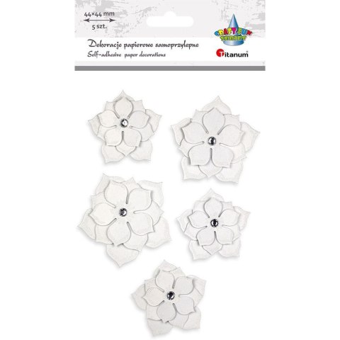 Naklejki papierowe kwiaty 44x44mm 5szt. 507976 TITANUM