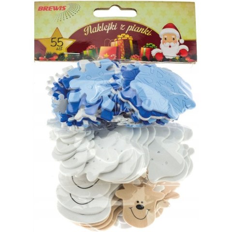 Naklejki z pianki RENIFERY BAŁWANKI 55szt. 681010 PVX04