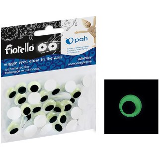 Oczka ruchome samoprzylepne świecące w ciemności 12mm (50 sztuk) FIORELLO GR-KE50-12F 170-2560