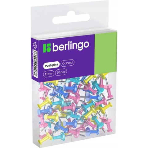 Pinezki tablicowe 10mm 50 szt. mix kolorów pastelowych 330185 BERLINGO