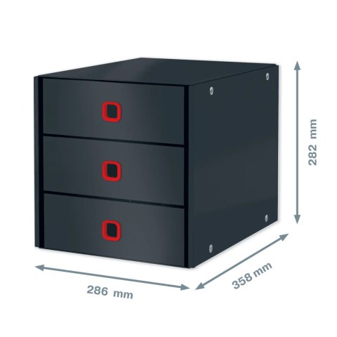 Pojemnik z 3 szuflady CLICK&STORE z tektury 81% recyklingu aksamitny szary 53680089 LEITZ