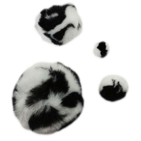 Pompony akrylowe A45 ANIMAl biało-czarne 338522