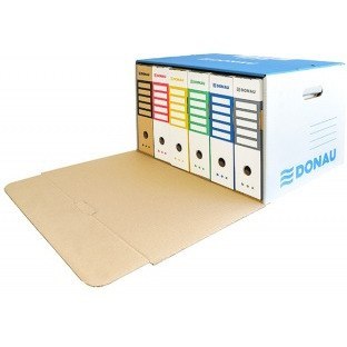 Pudło archiwizacyjne wzmocnione, karton, zbiorcze, przednie, niebieskie 7667301-10 DONAU