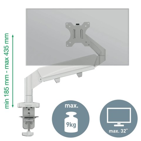 Ramię na jeden monitor Leitz Ergo oszczędzające miejsce na biurku 64890085