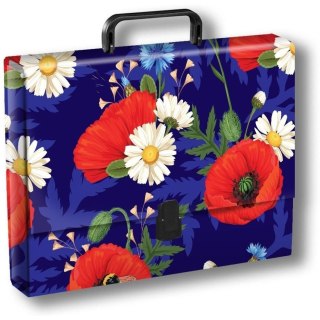 Teczka z rączką A4 4cm Hortensje na jasnym tle, folia mat nie rysująca TT9416 PENMATE