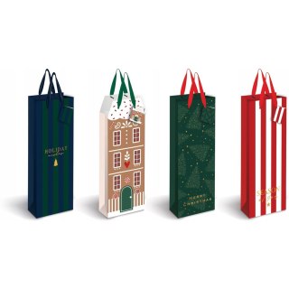 Torebka prezentowa na butelkę Boże Narodzenie 190g 13x36x10cm INTERDRUK
