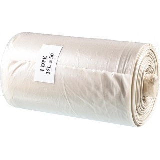 Worki na śmieci 35L LDPE (50szt) przezroczyste