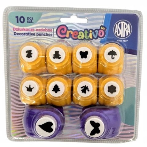 Zestaw kreatywny 4 ASTRA Creativo 10szt. dziurkacze 10mm 8szt., 18mm 2szt. 334025904