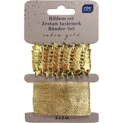 Zestaw tasiemek 2x2m ZŁOTY Satin Gold INTERDRUK