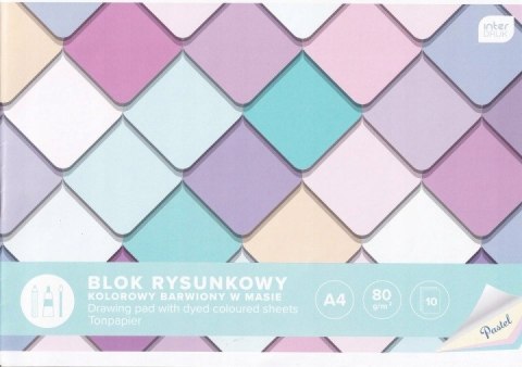 Blok rysunkowy A4 kolor 10k Pastel INTERDRUK