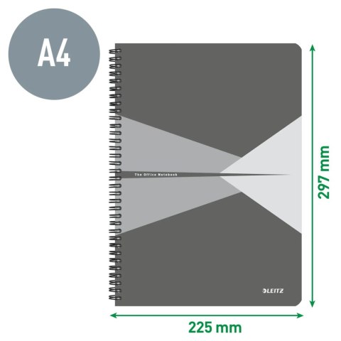 Kołonotatnik Office Card A4 w kratkę czerwony 46471025 LEITZ