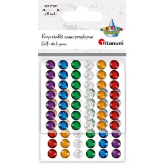 Kryształki samoprzylepne okrągłe 78szt. 7mm 627748 TITANUM
