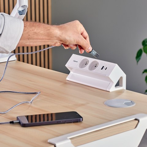 Listwa zasilająca 2m Power Desk Typ E czarna 100137185 FELLOWES