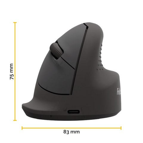 Mysz ergonomiczna pionowa, praworęczna czarna BREYTA 100143579 FELLOWES