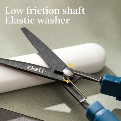 Nożyczki kompaktowe w bezpiecznym etui Linfini niebieskie EZ508B DELI