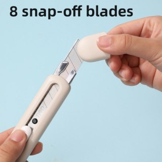 Nożyk biurowy Linfini ostrze łamane 18mm biały EM530W DELI