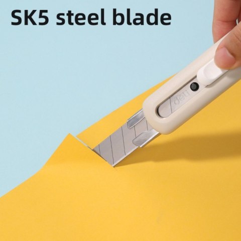 Nożyk biurowy Linfini ostrze łamane 18mm biały EM530W DELI