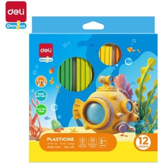 Plastelina 12 kolorów prostokątna EH718-12 DELI