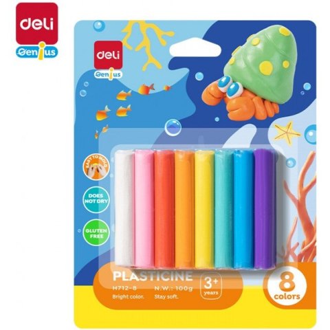 Plastelina 8 kolorów intensywne EH712-8 DELI