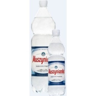 Woda MUSZYNIANKA 1,5L (6szt) wysokozmineralizowana średnionasycona CO2 z kaucją