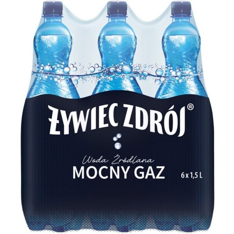 Woda źródlana ŻYWIEC ZDRÓJ 1.5L (6szt) mocno gazowana z kaucją