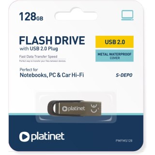 Pamięć USB-A 128GB PLATINET S-DEPO USB 2.0 metalowy wodoodporny PMFMS128