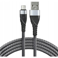 Kabel USB -> microUSB 1m 2, 4A pleciony szary EVERACTIVE (CBB-1MG)